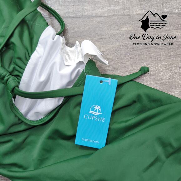 Cupshe High Neck Tummy Control One Piece Swimsuit Size L - Picture 3 of 6